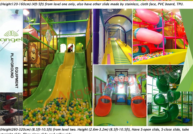 slides for second floor of indoor playground equipment