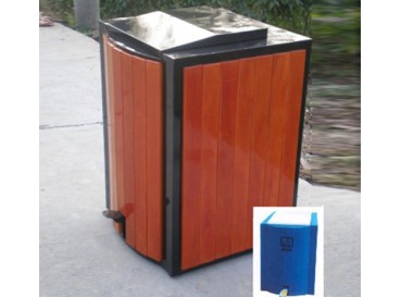 Wood Garbage Can Wood Garbage Can