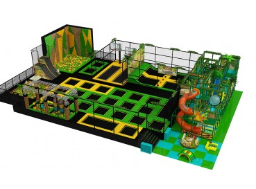 Trampoline area with soft playground  Trampoline area with soft playground