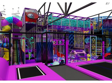 Large trampoline park center Large trampoline park center