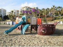 Being with children in the outdoor play equipment Being with children in the outdoor play equipment
