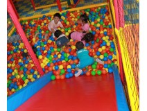 Dinosaur toys fighting, fun with kids at indoor playground