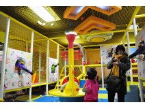 Kids explore at Indoor play equipment