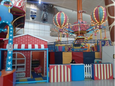 Indoor playground with pretend city in Pakistan