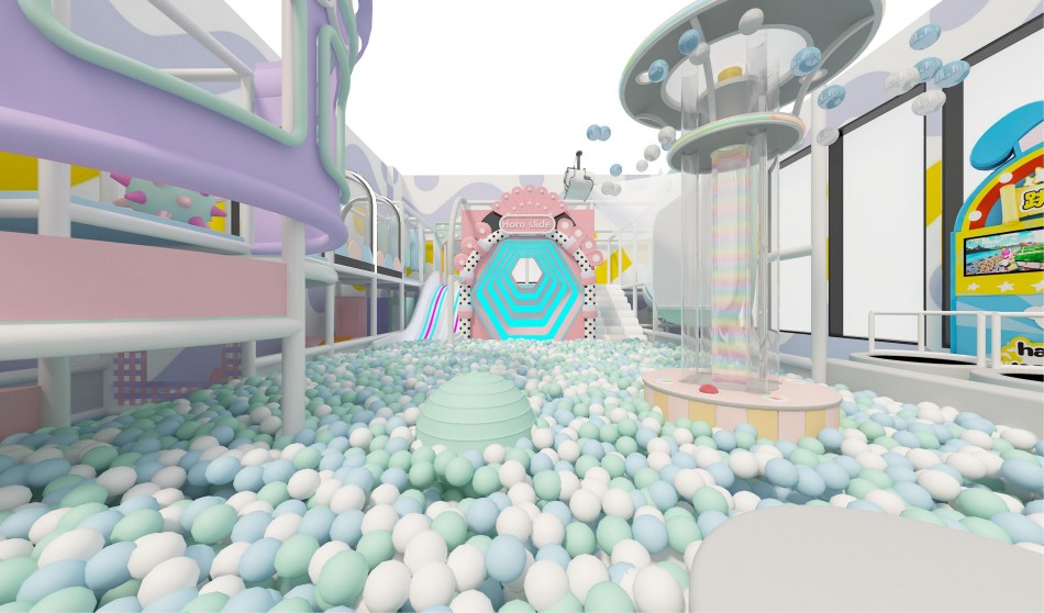 Pastel color Kids soft play area Pastel color Kids soft play area