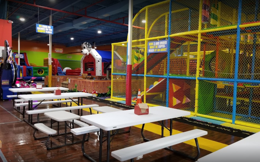 Safari Nation Is a large indoor playground with inflatables, jungle gyms, a  zip line, …